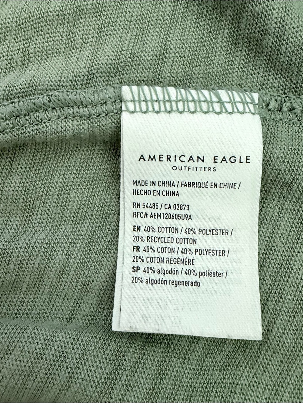 American Eagle Sage Green V-Neck Women's Peplum Top - Picture 4 of 4